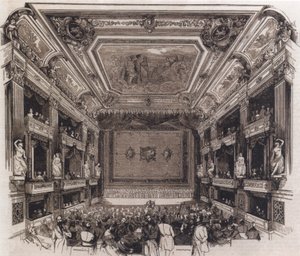 Audience Hall of the Rebuilt Royal Opera House Berlin, 1844, Illustrated Newspaper No. 88, Berlin 1845 by Unknown